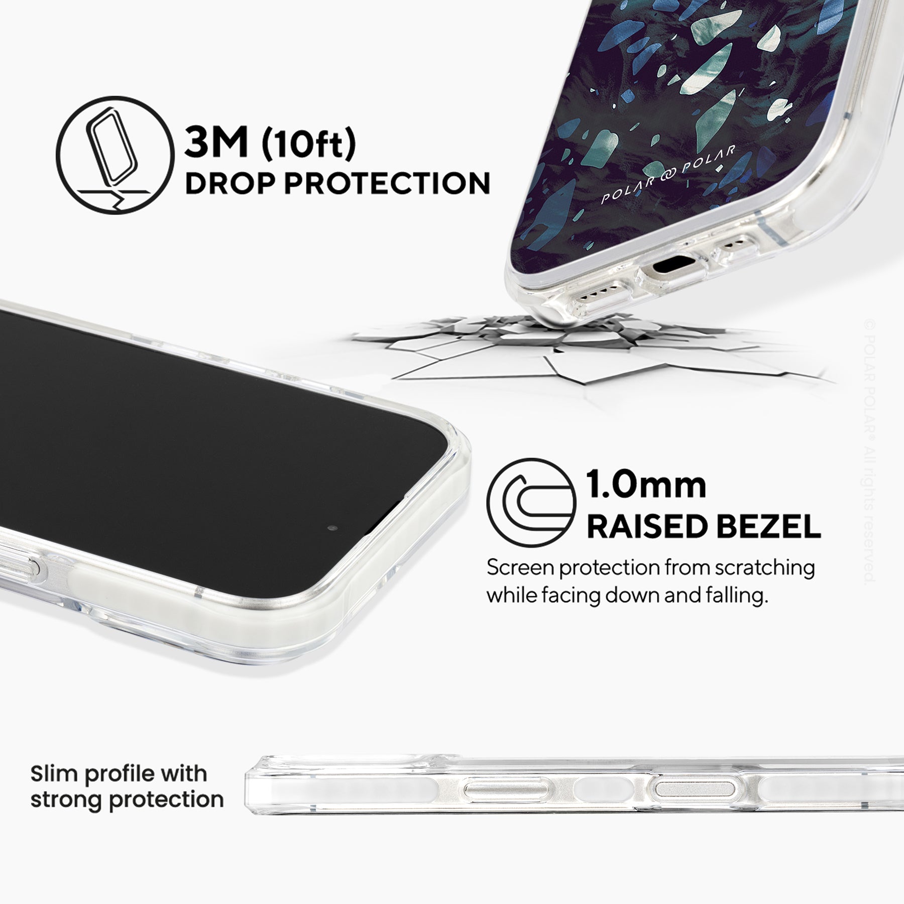 北歐水磨石 - iPhone 16 透明邊防摔 MagSafe 手機殼