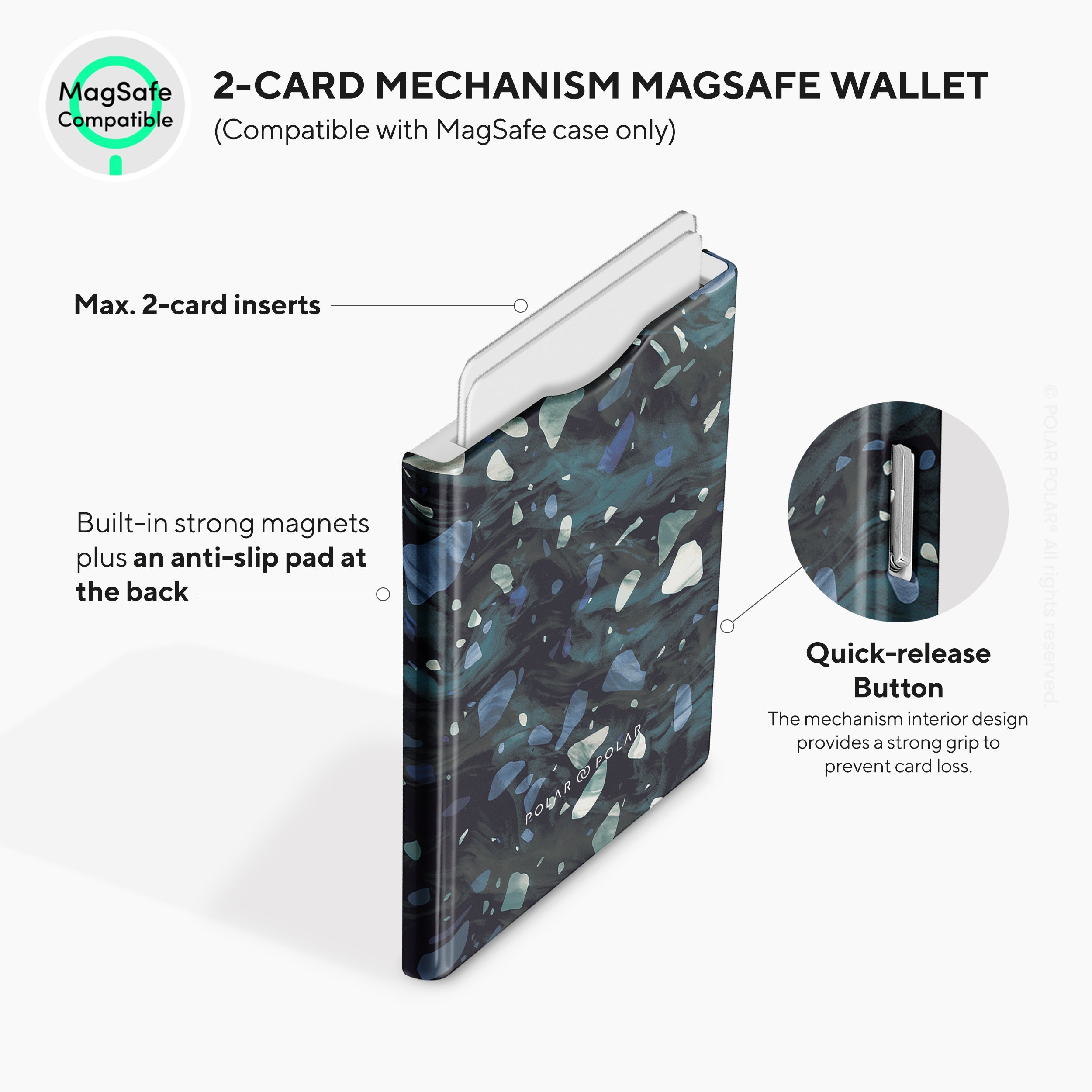 北歐水磨石 MagSafe 卡套