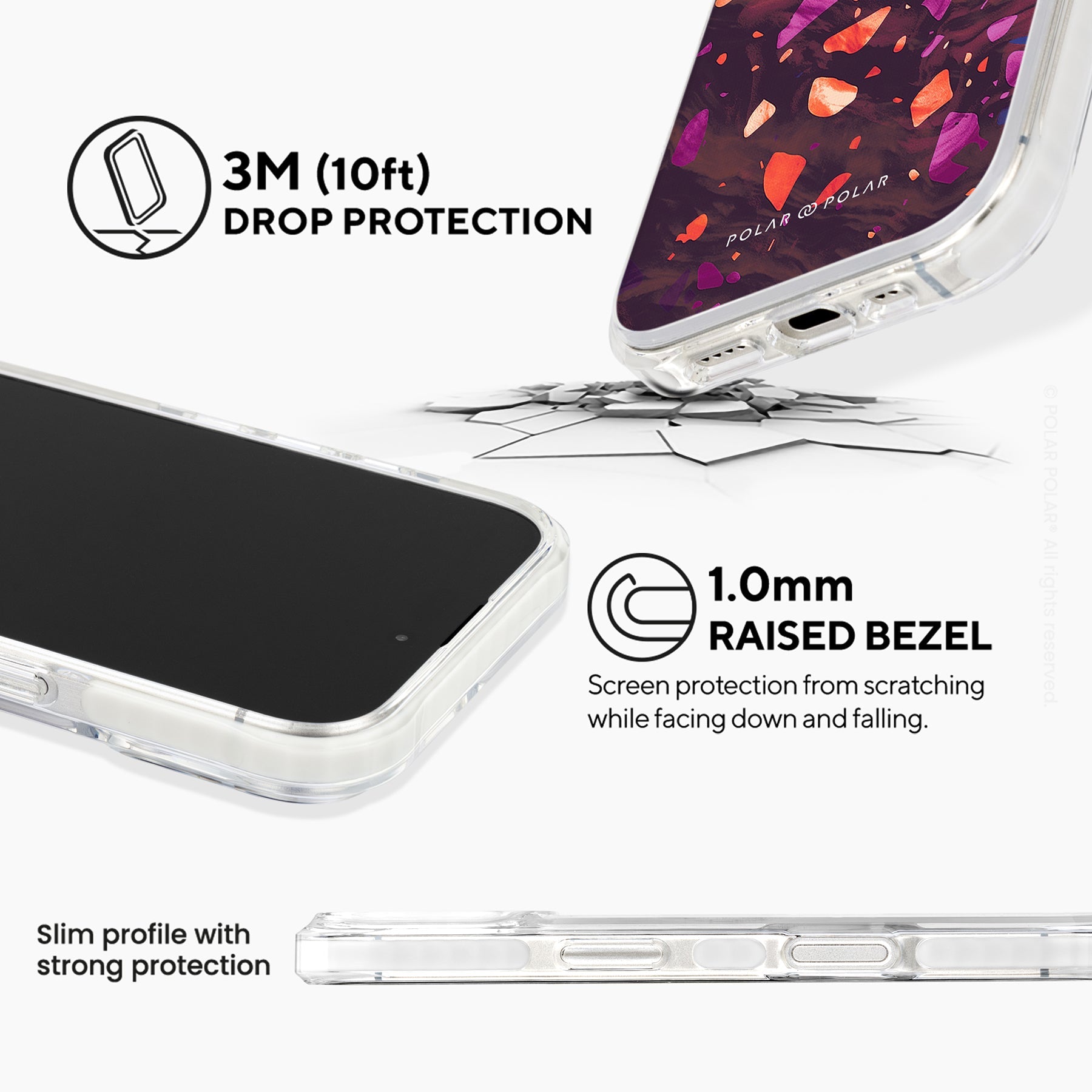 火辣水磨石 - iPhone 16 Plus 透明邊防摔 MagSafe 手機殼