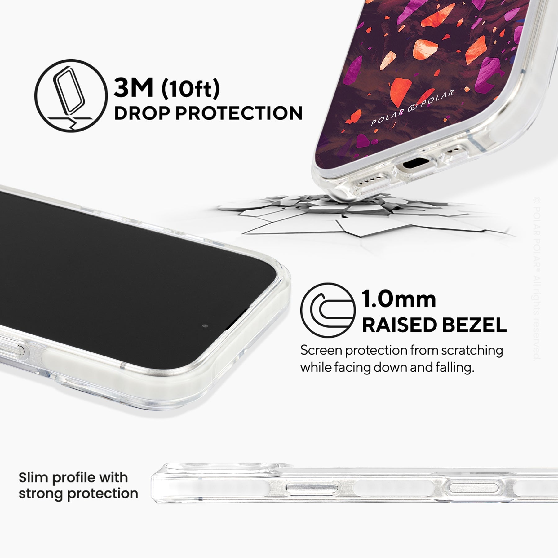 火辣水磨石 - iPhone 16 Pro Max 透明邊防摔 MagSafe 手機殼