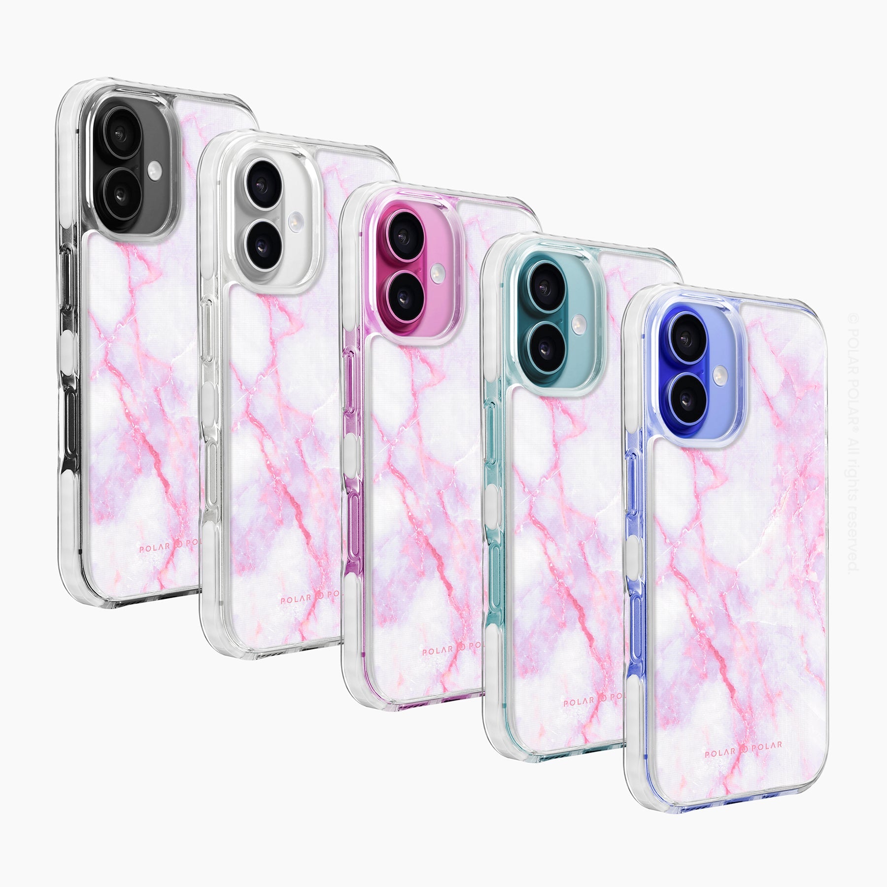 粉紅石紋 - iPhone 16 Plus 透明邊防摔 MagSafe 手機殼