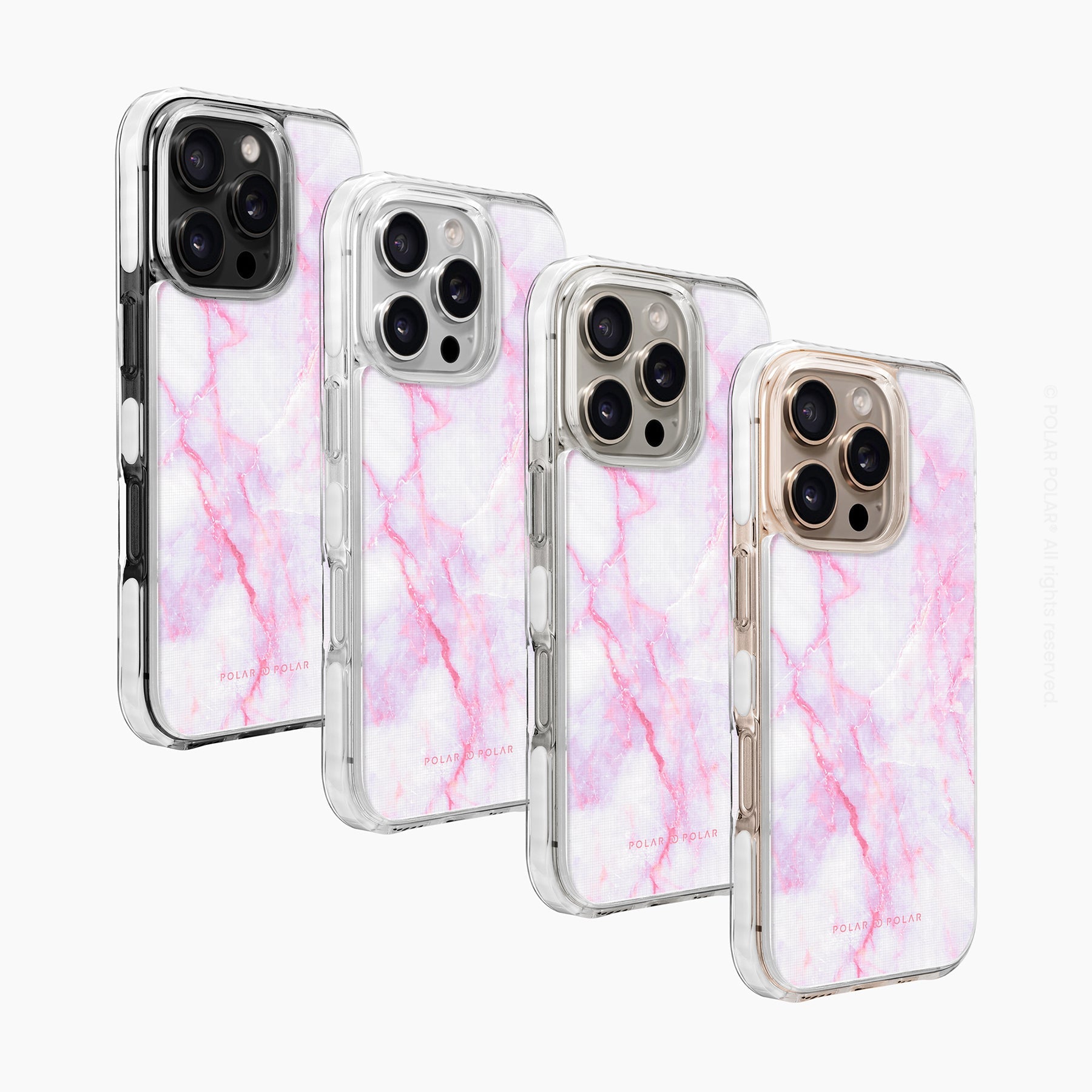 粉紅石紋 - iPhone 16 Pro 透明邊防摔 MagSafe 手機殼