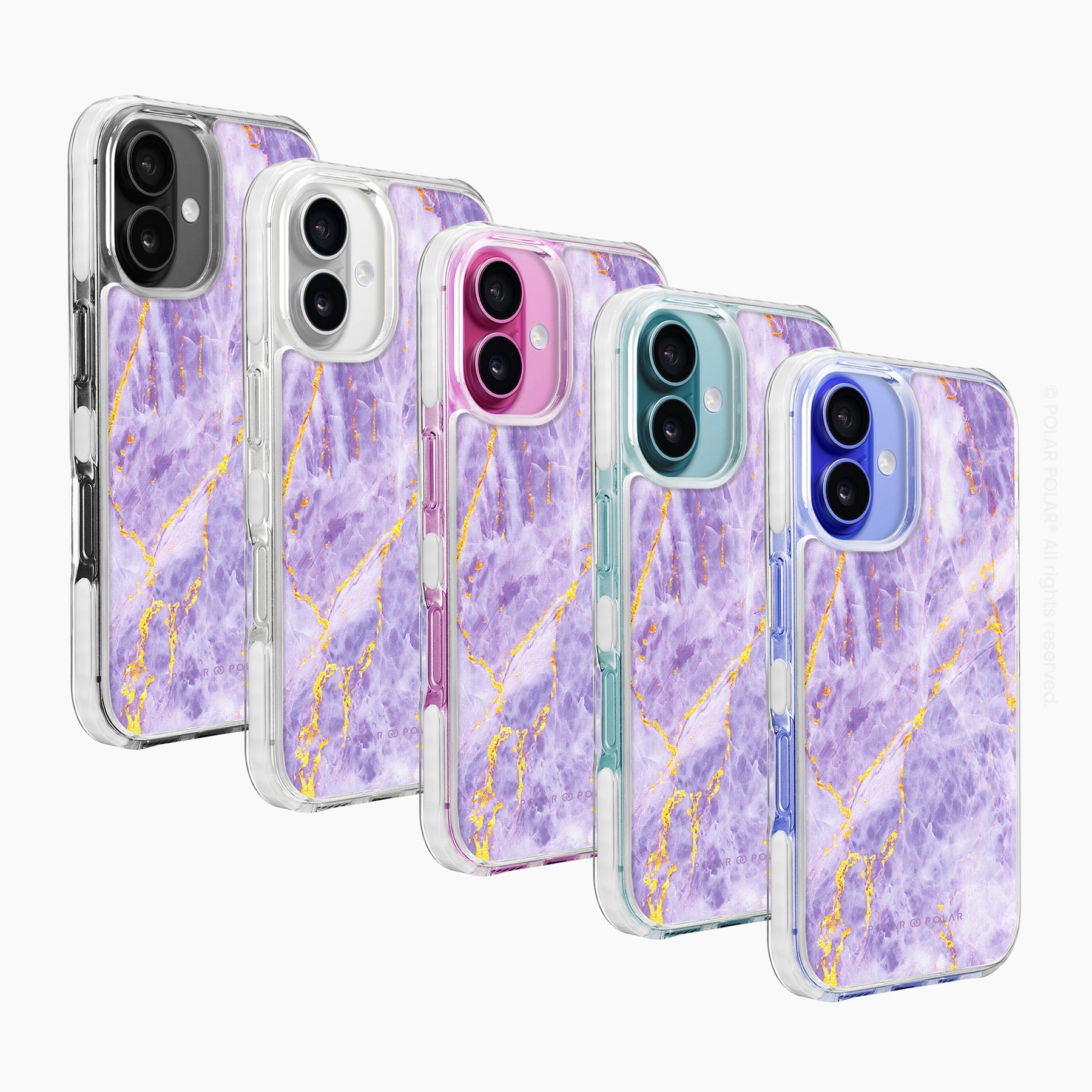 紫色沙金紋 - iPhone 16 Plus 透明邊防摔 MagSafe 手機殼