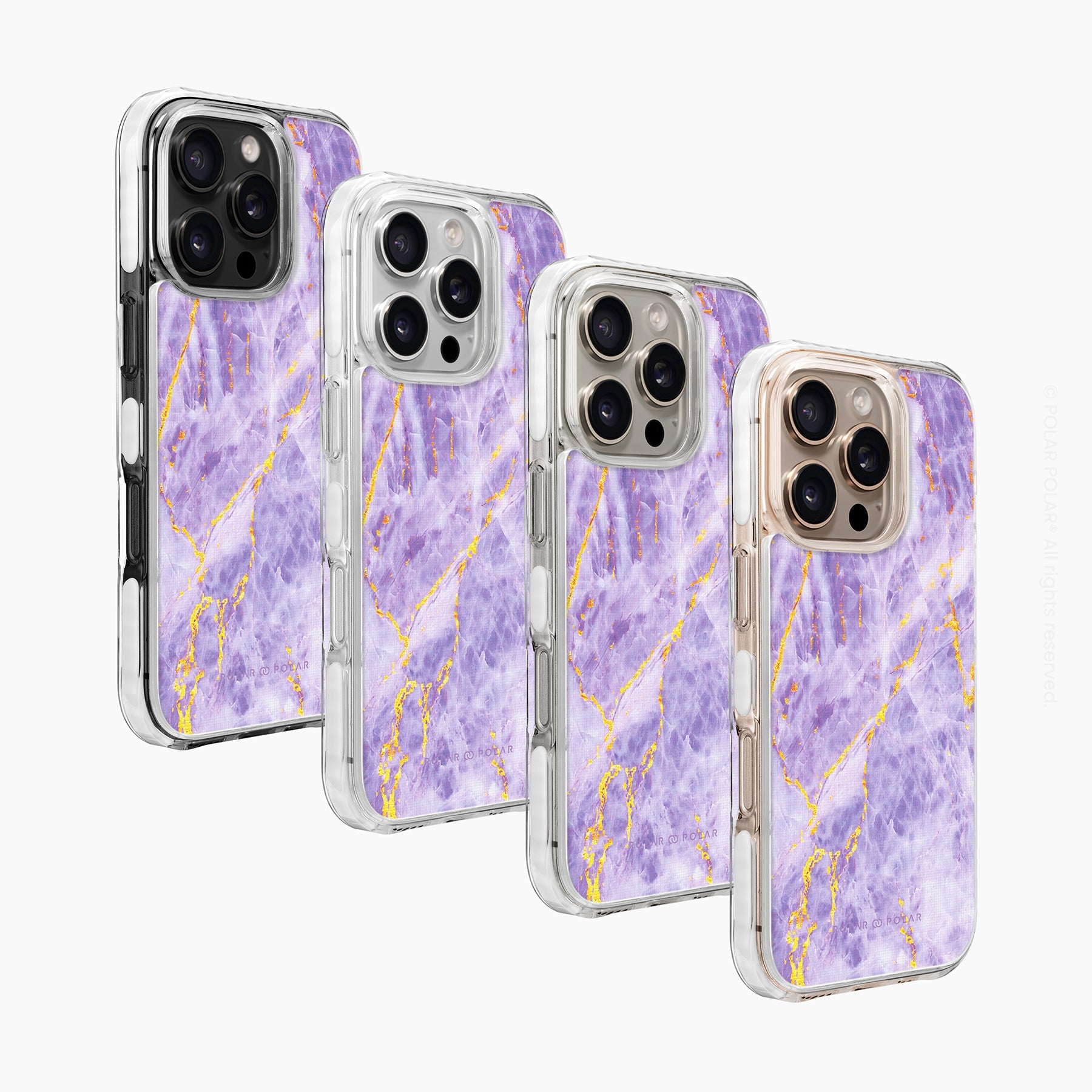 紫色沙金紋 - iPhone 16 Pro Max 透明邊防摔 MagSafe 手機殼