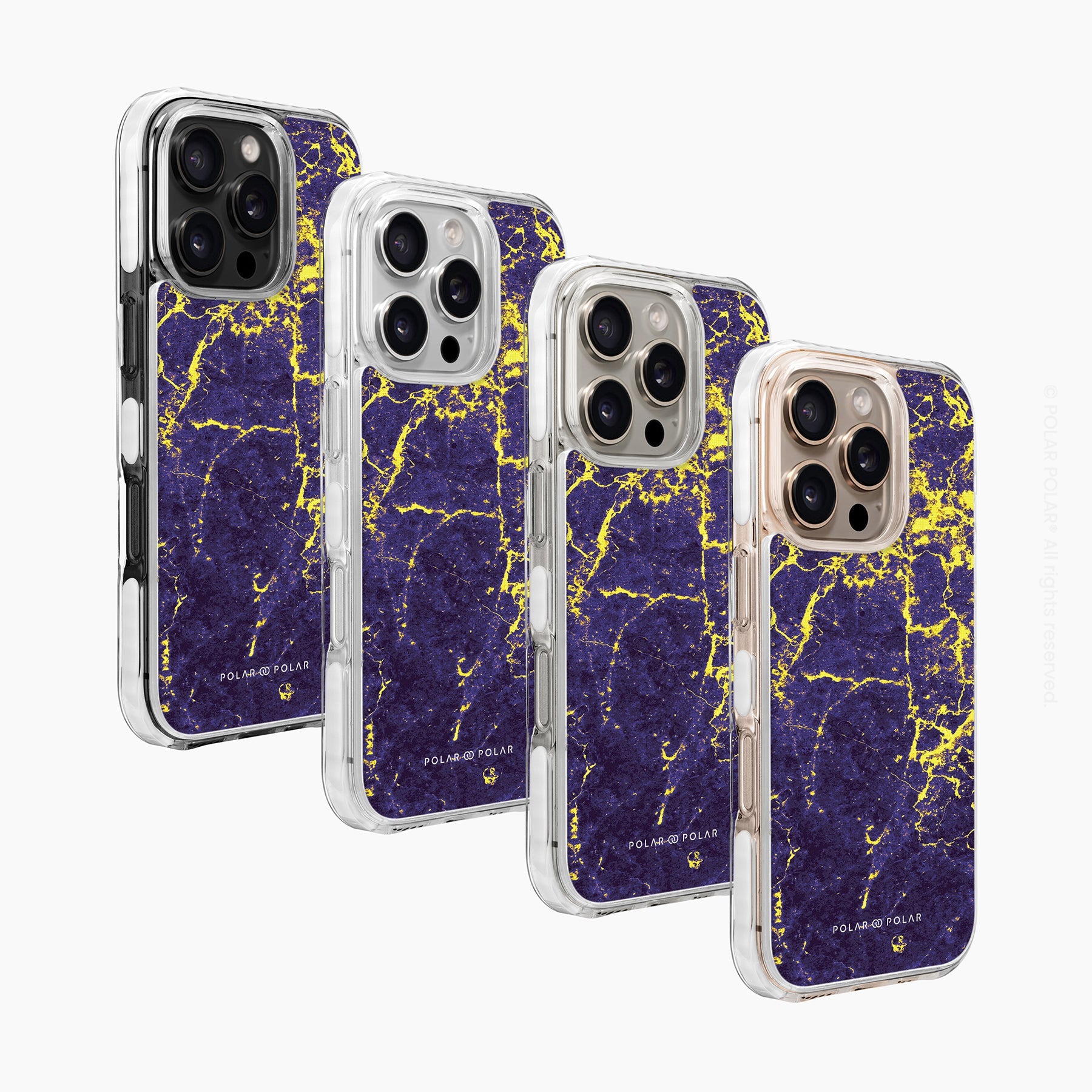紫夜雲石紋 - iPhone 16 Pro 透明邊防摔 MagSafe 手機殼