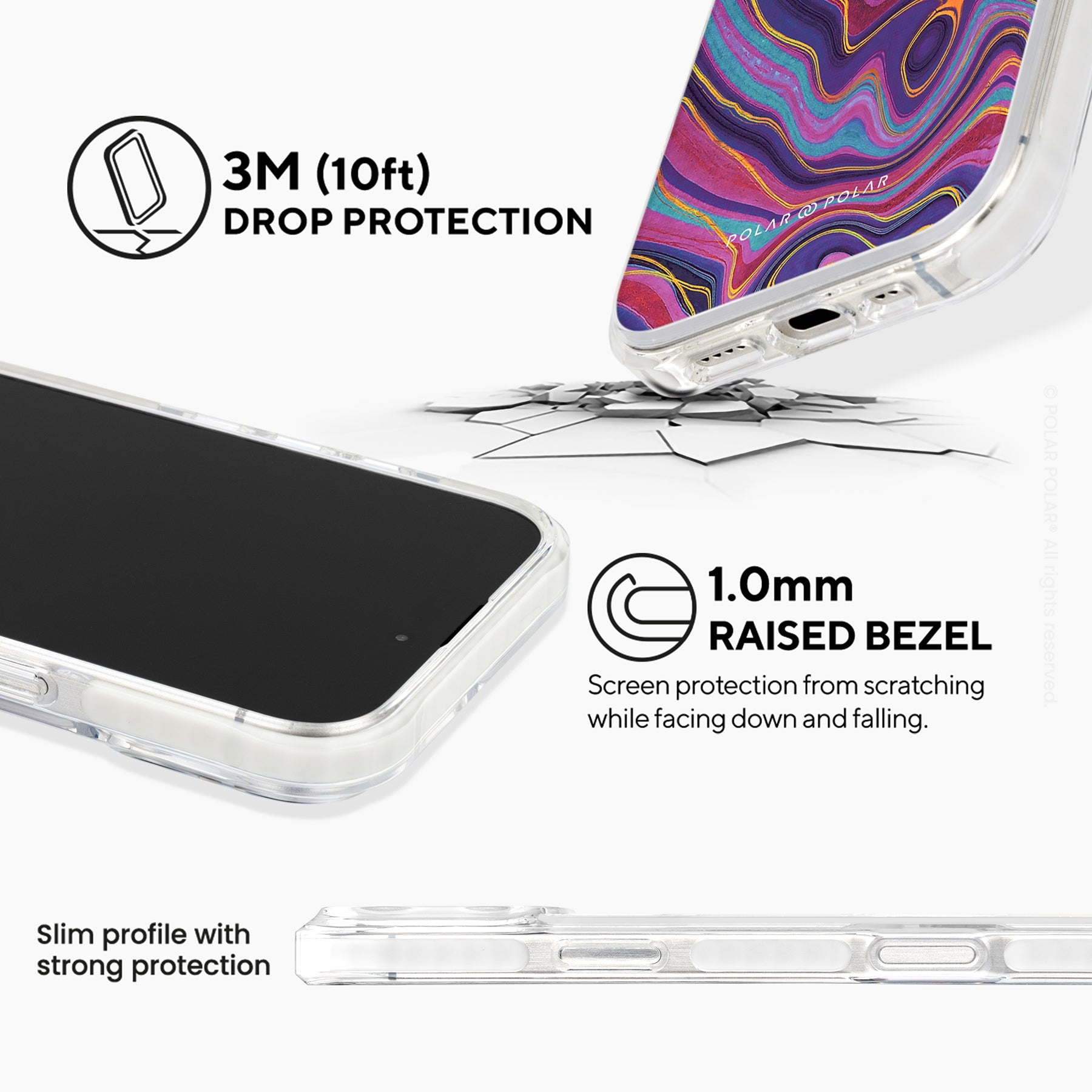 紫色流沙紋 - iPhone 16 Pro Max 透明邊防摔 MagSafe 手機殼