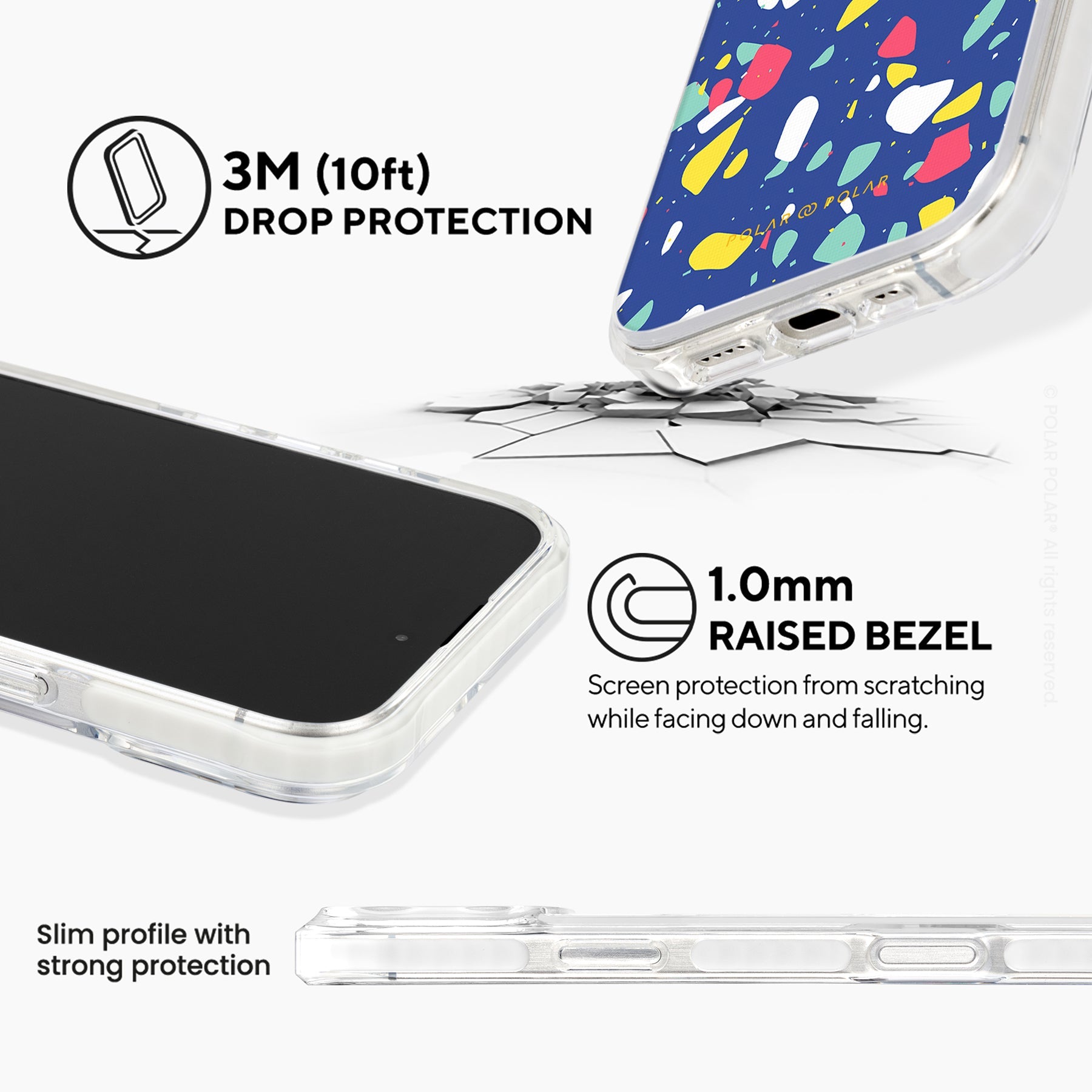 寶藍水磨石 - iPhone 16 Pro Max 透明邊防摔 MagSafe 手機殼