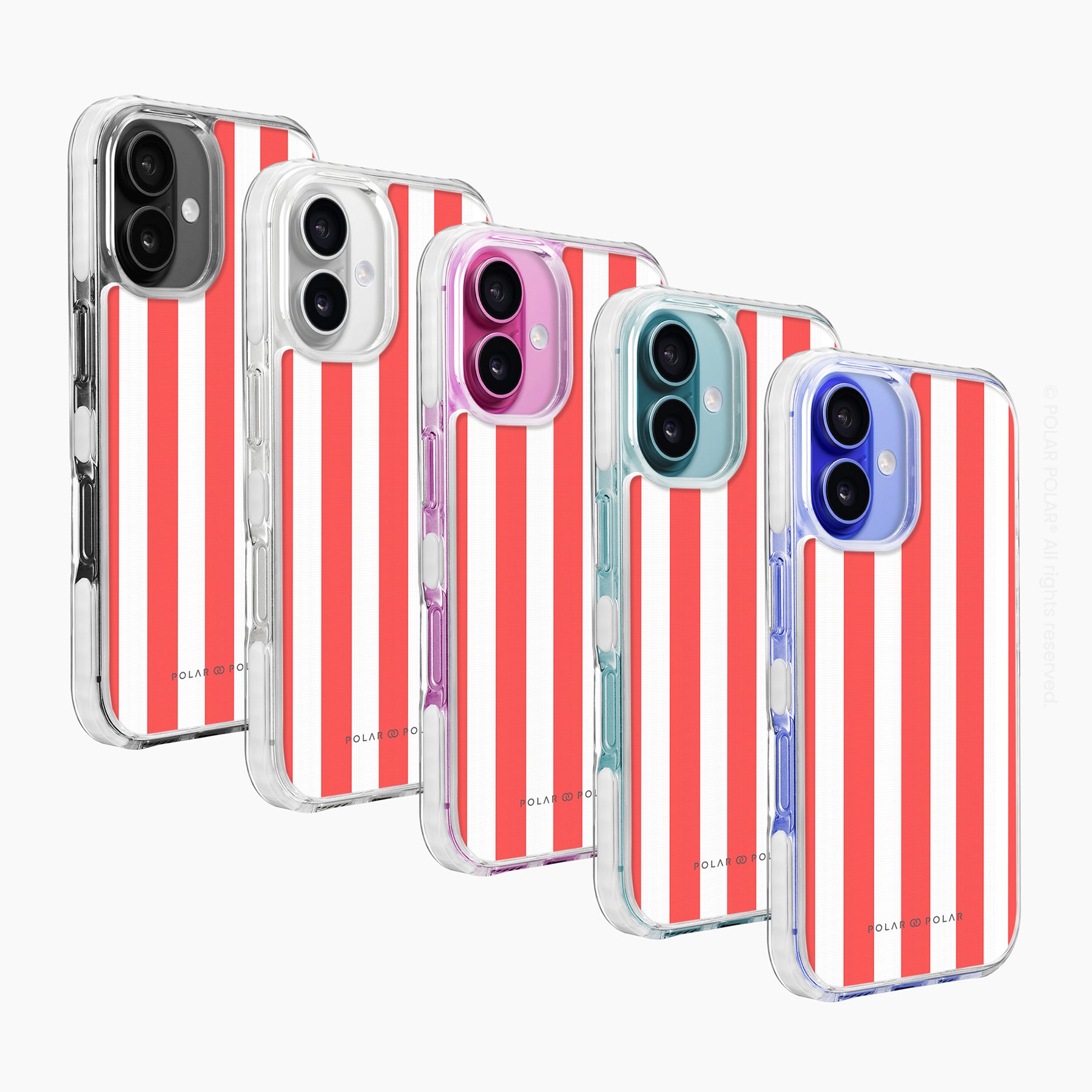 斐紅色直紋 - iPhone 16 Plus 透明邊防摔 MagSafe 手機殼
