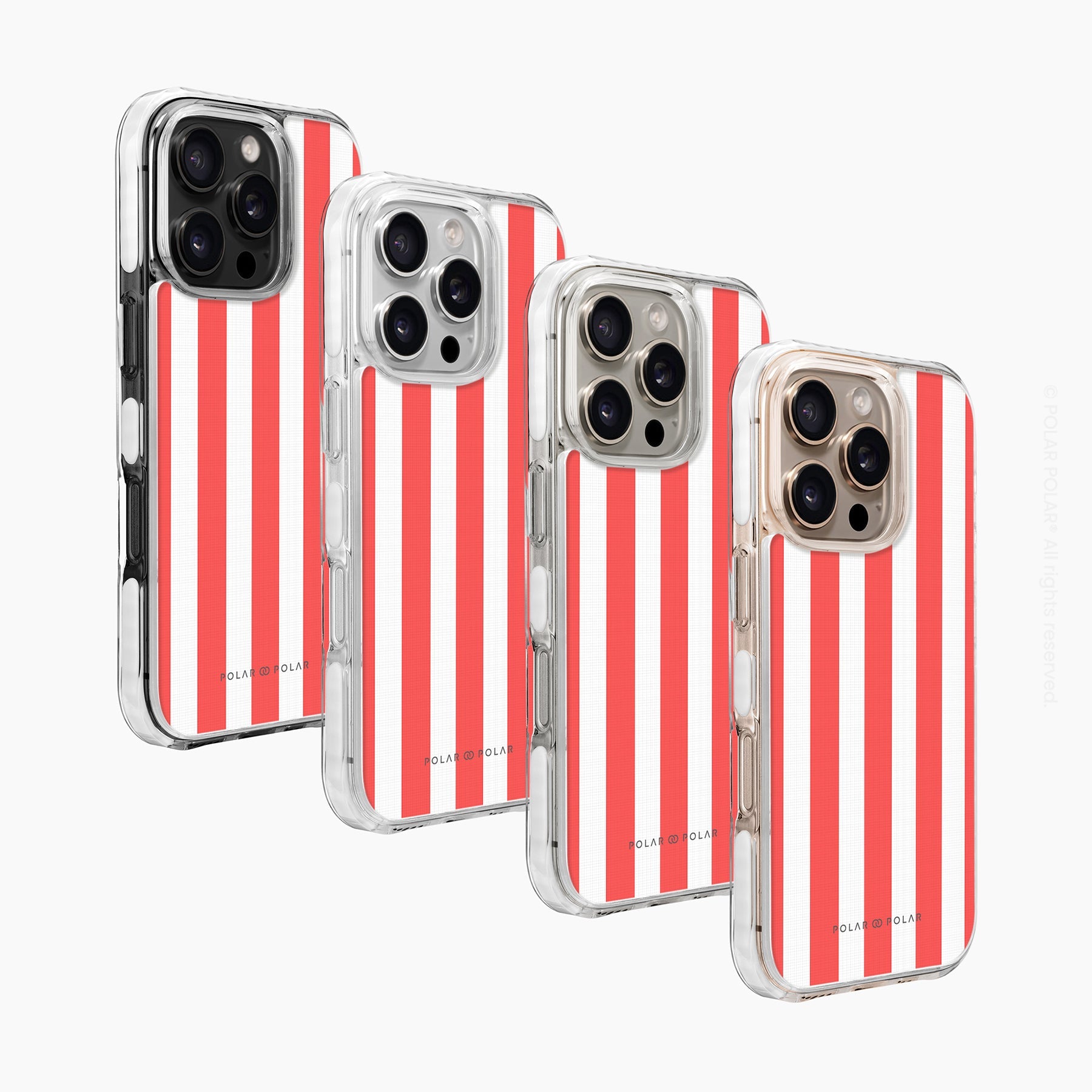 斐紅色直紋 - iPhone 16 Pro 透明邊防摔 MagSafe 手機殼