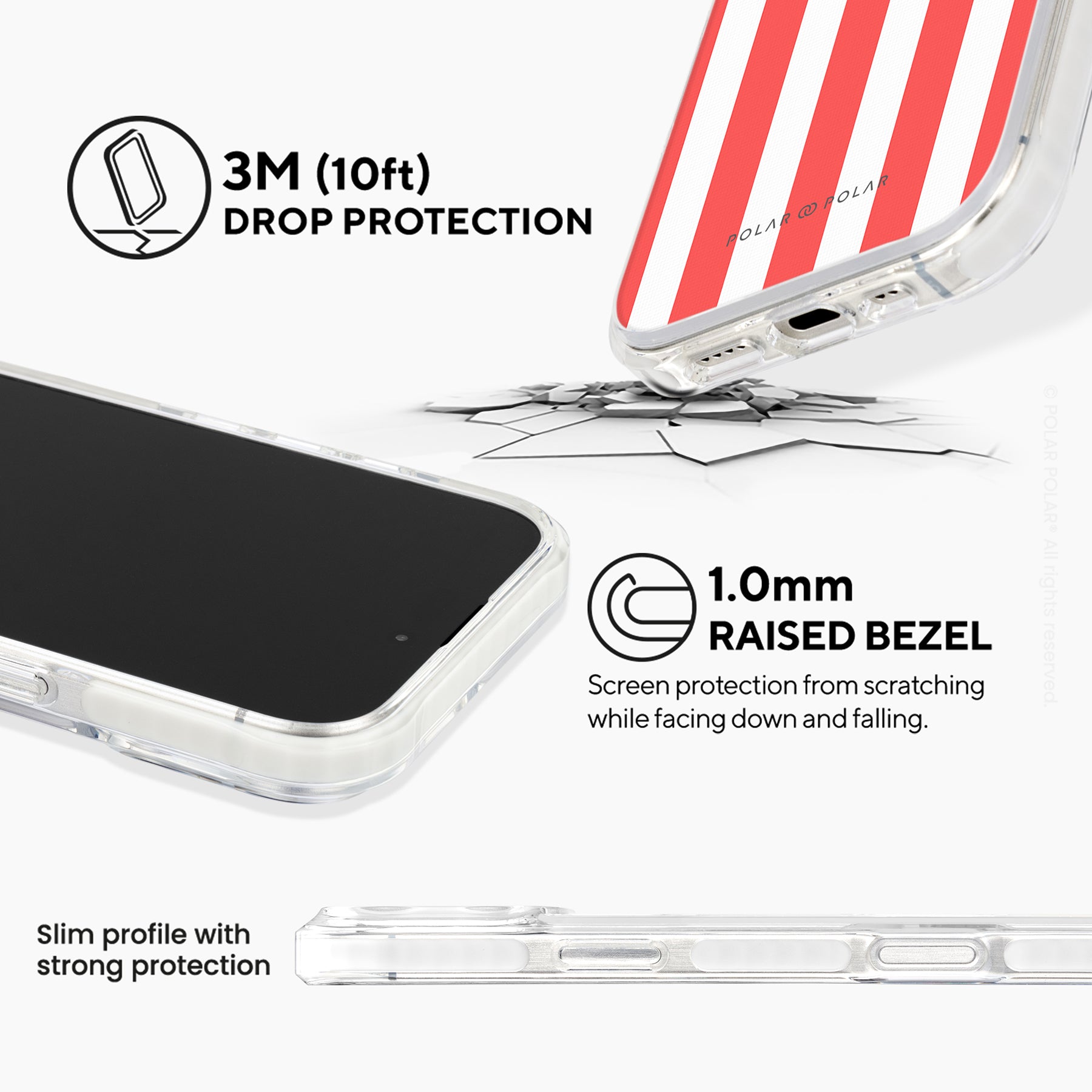 斐紅色直紋 - iPhone 16 Pro Max 透明邊防摔 MagSafe 手機殼