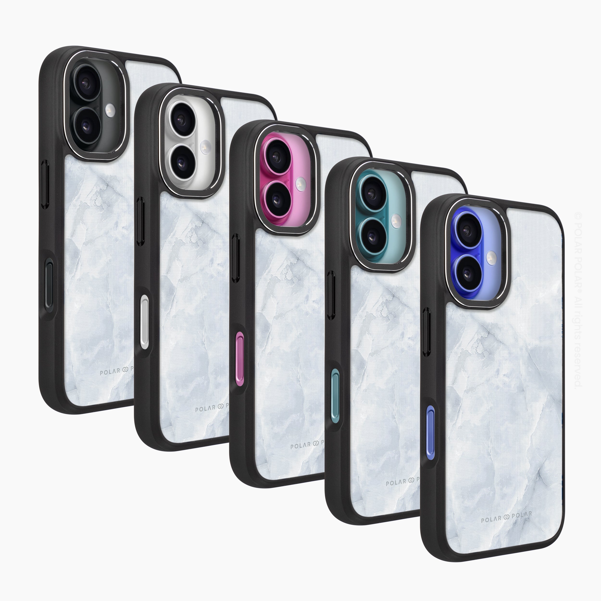 灰色雲石紋 - iPhone 16 Plus 黑磨砂防摔 MagSafe 手機殼