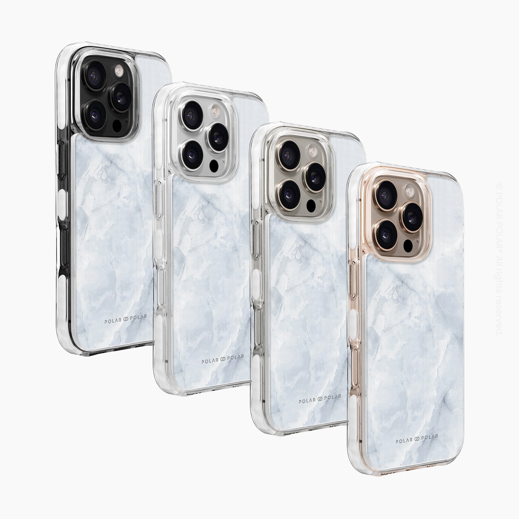 灰色雲石紋 - iPhone 16 Pro 透明邊防摔 MagSafe 手機殼