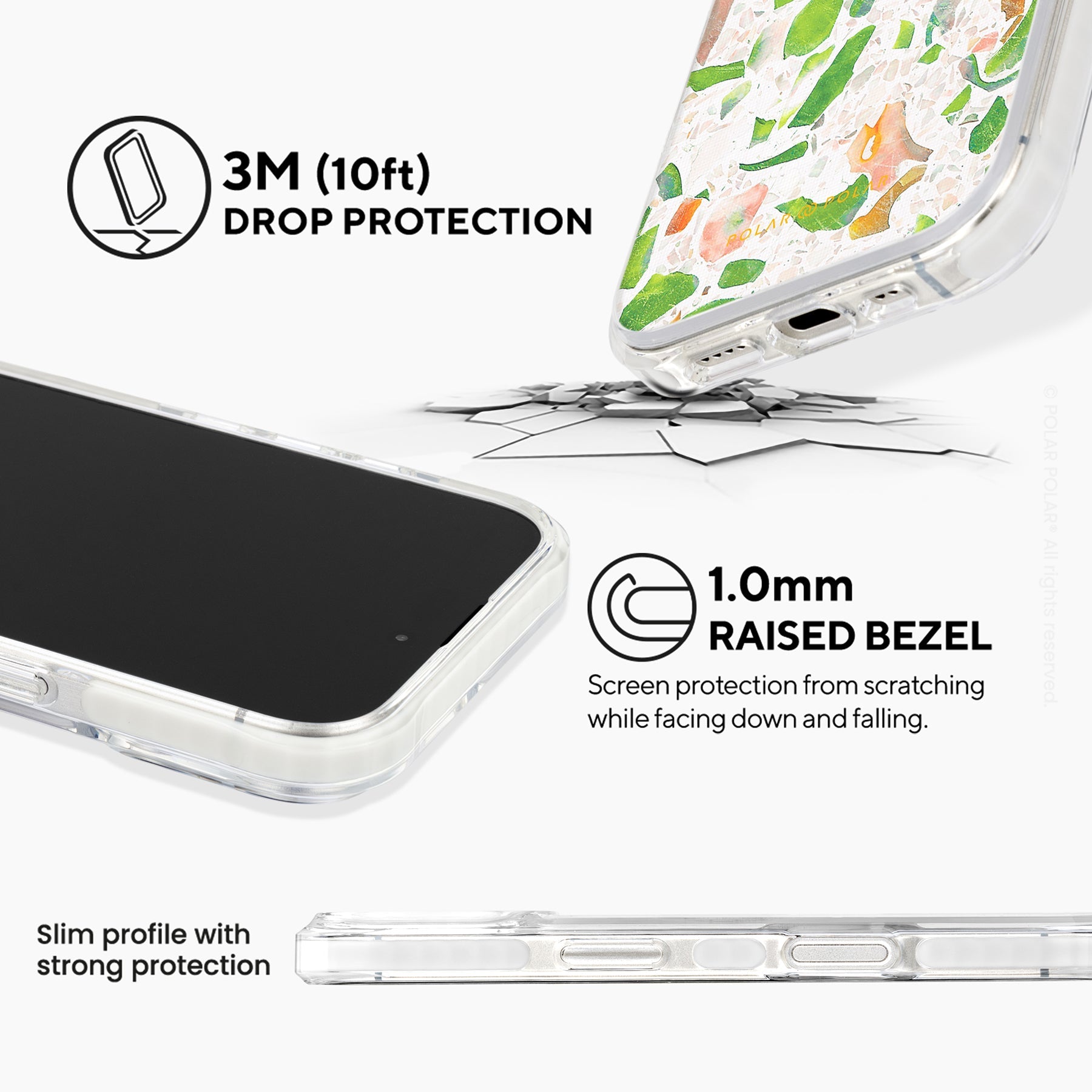 綠色水磨石 - iPhone 16 Plus 透明邊防摔 MagSafe 手機殼
