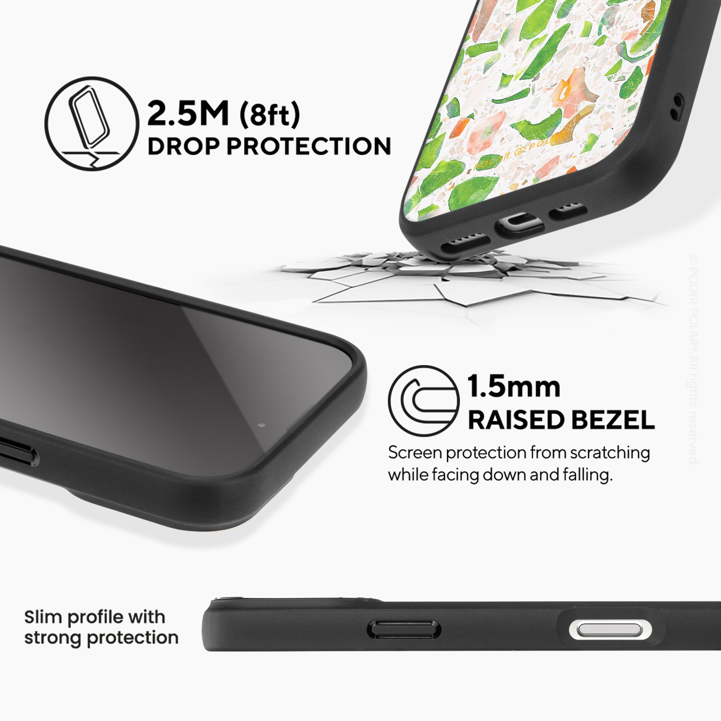綠色水磨石 - iPhone 16 Pro Max 黑磨砂防摔 MagSafe 手機殼