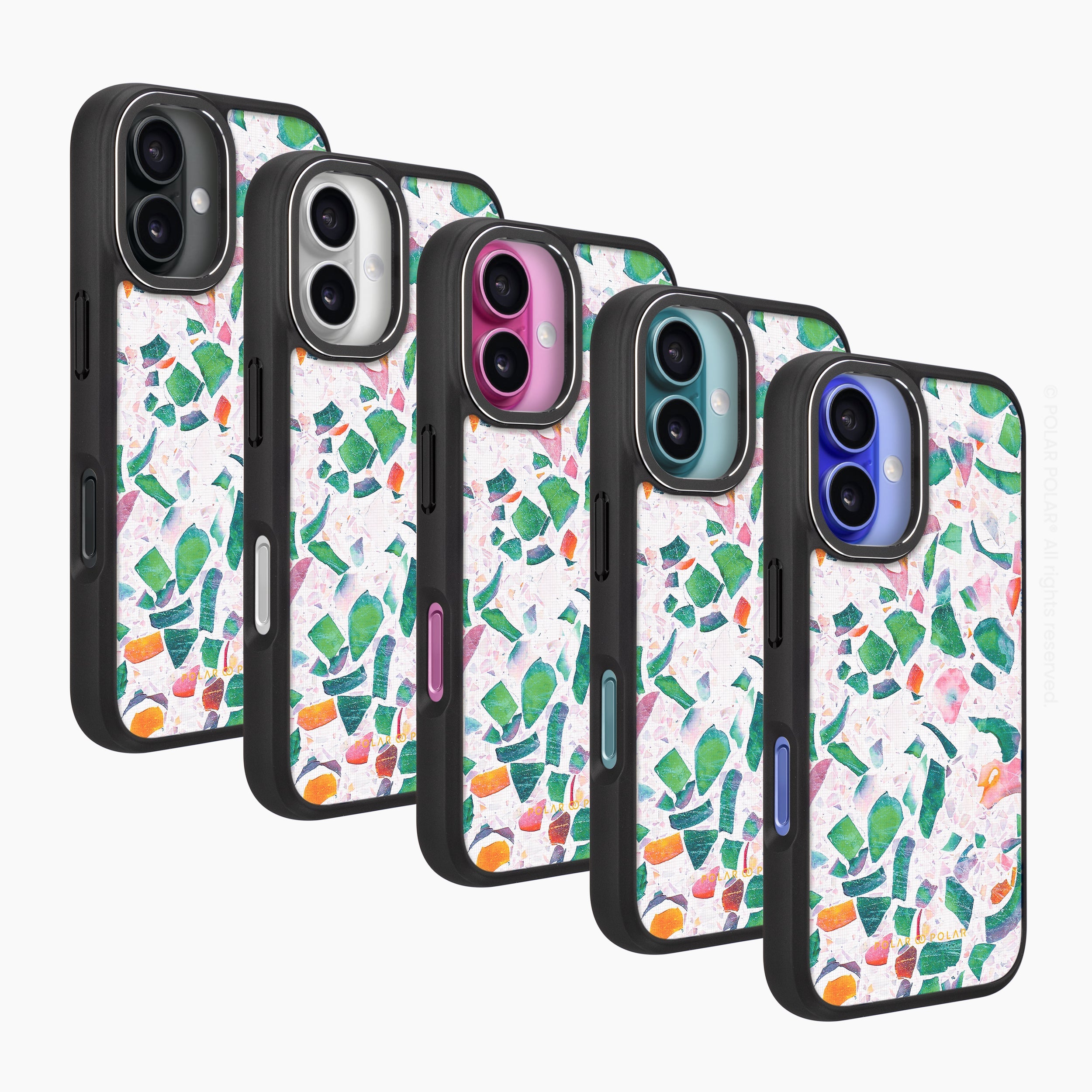 湖藍水磨石 - iPhone 16 黑磨砂防摔 MagSafe 手機殼