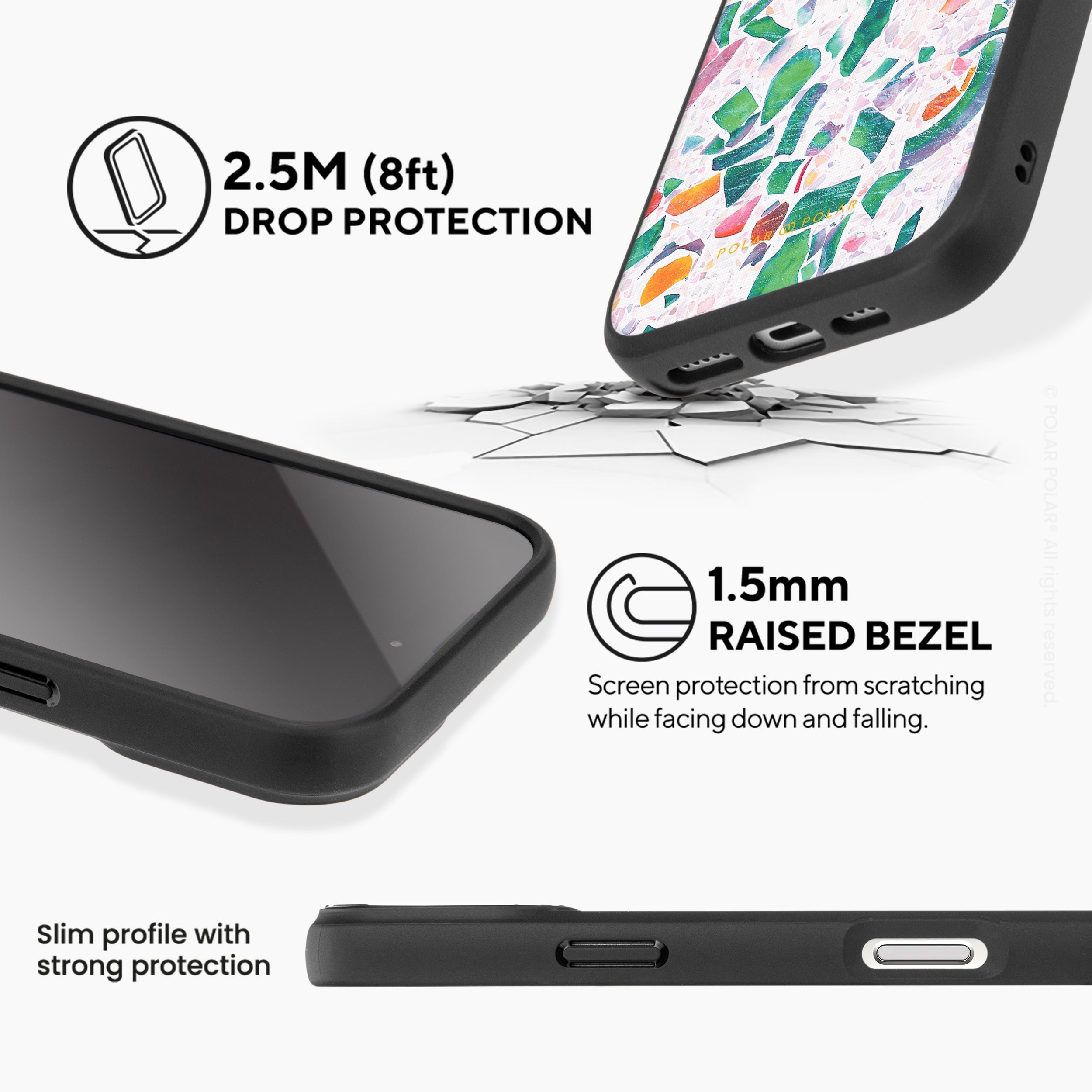 湖藍水磨石 - iPhone 16 Pro Max 黑磨砂防摔 MagSafe 手機殼