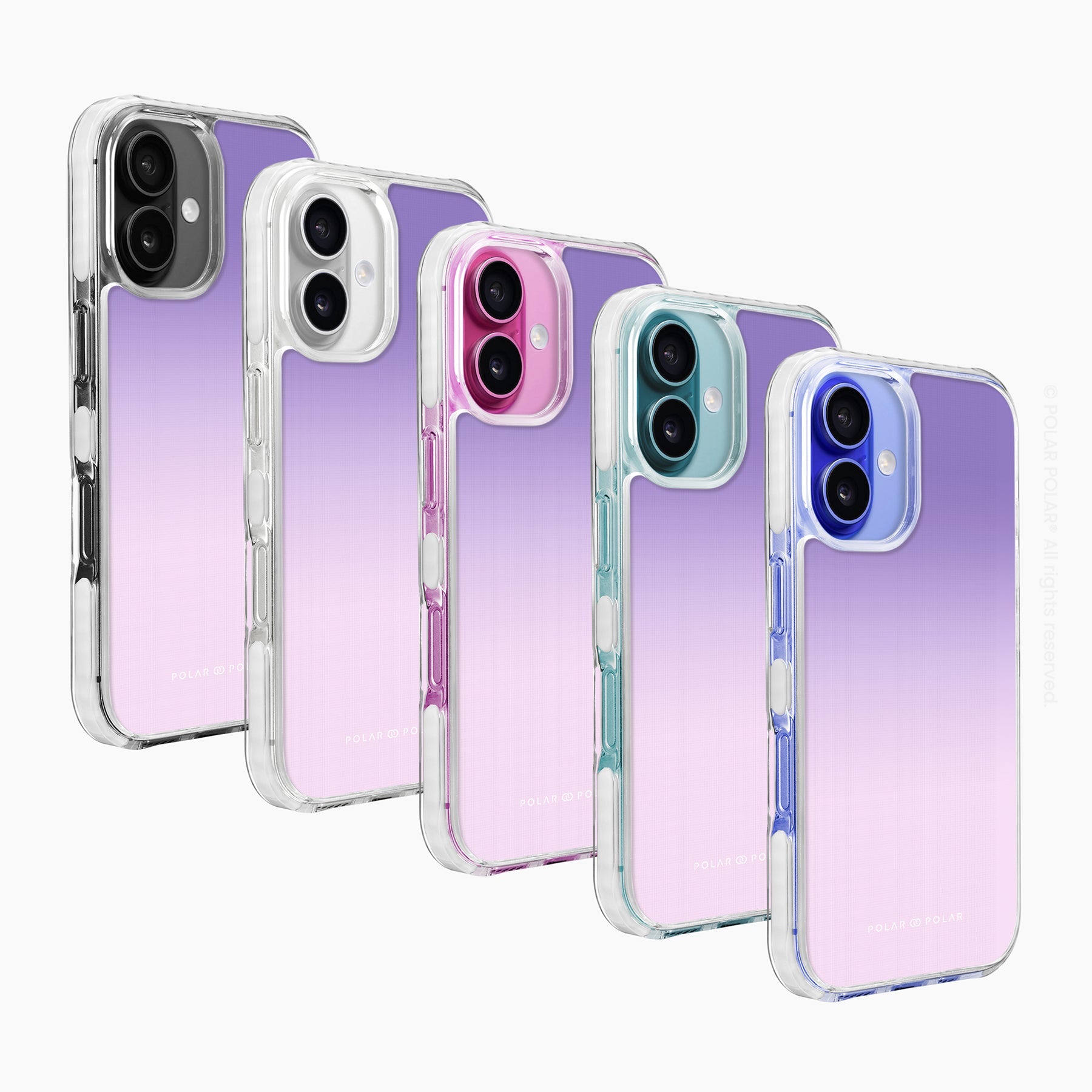 紫藍色粉彩 - iPhone 16 透明邊防摔 MagSafe 手機殼