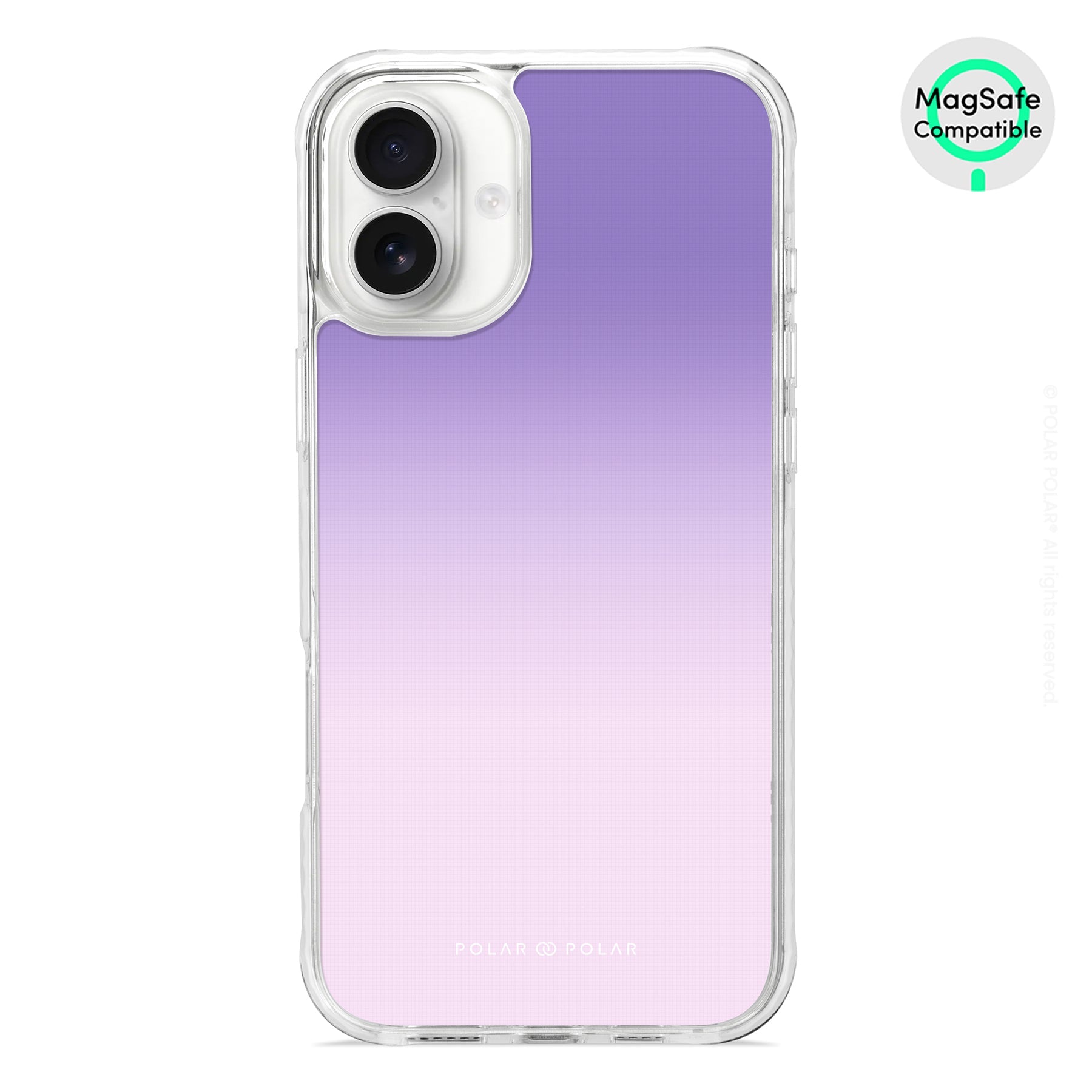 紫藍色粉彩 - iPhone 16 Plus 透明邊防摔 MagSafe 手機殼