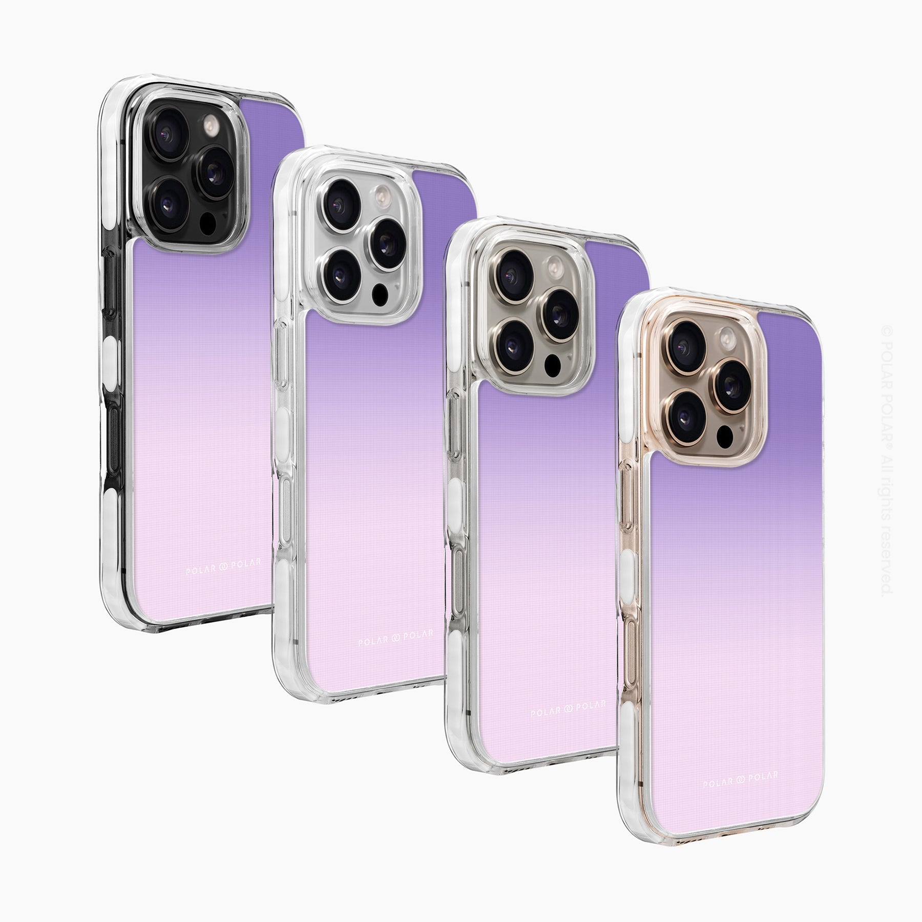 紫藍色粉彩 - iPhone 16 Pro 透明邊防摔 MagSafe 手機殼