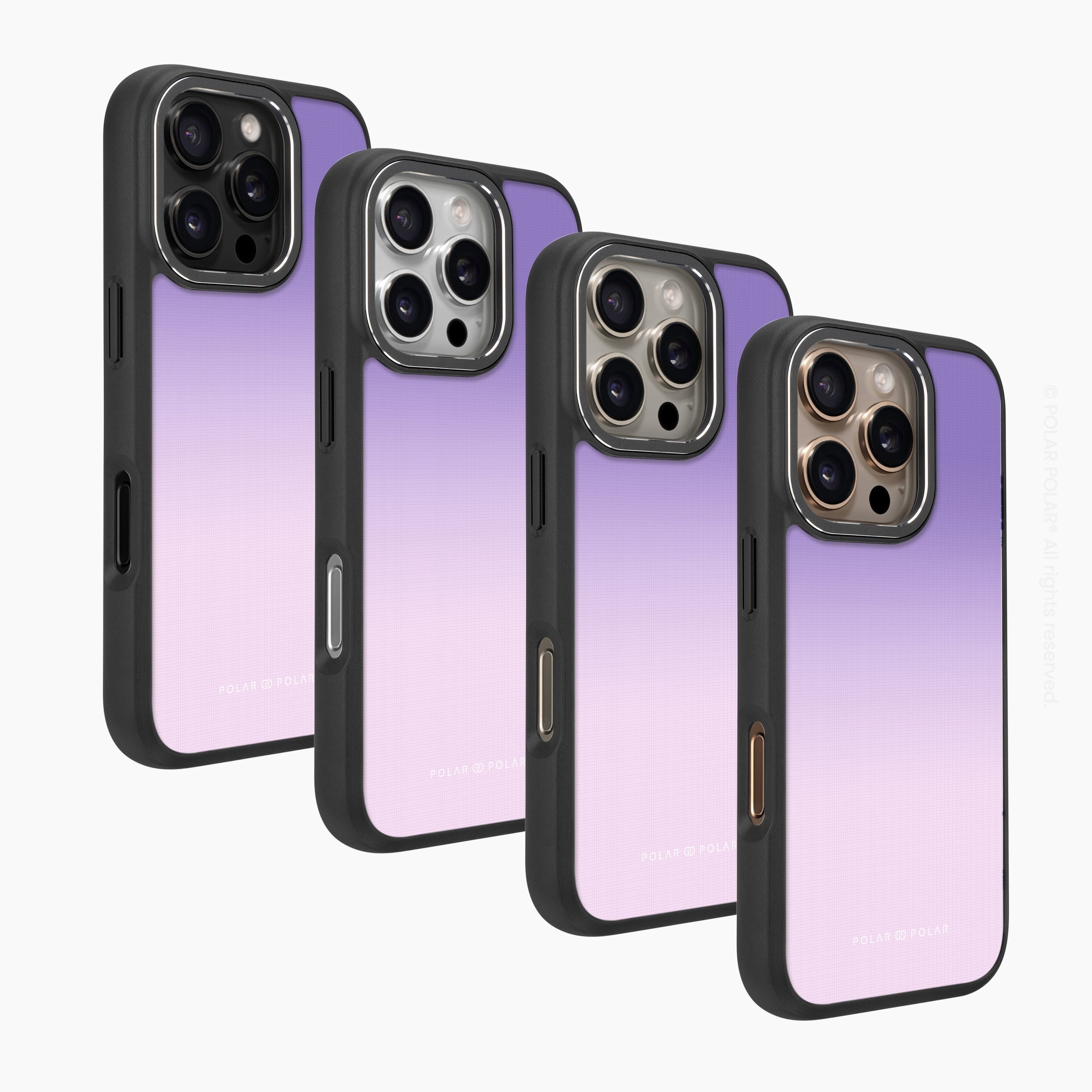 紫藍色粉彩 - iPhone 16 Pro 黑磨砂防摔 MagSafe 手機殼