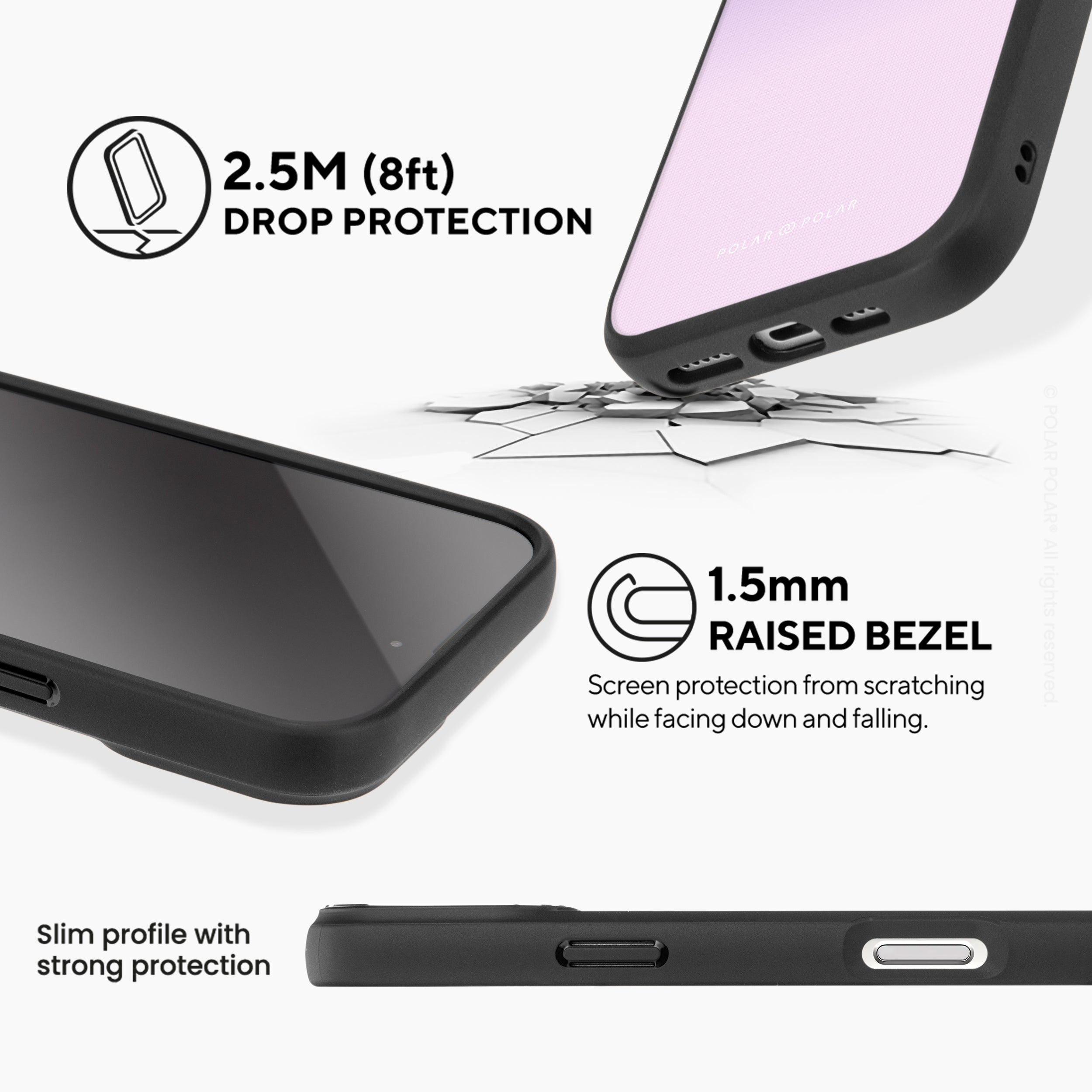 紫藍色粉彩 - iPhone 16 Pro Max 黑磨砂防摔 MagSafe 手機殼