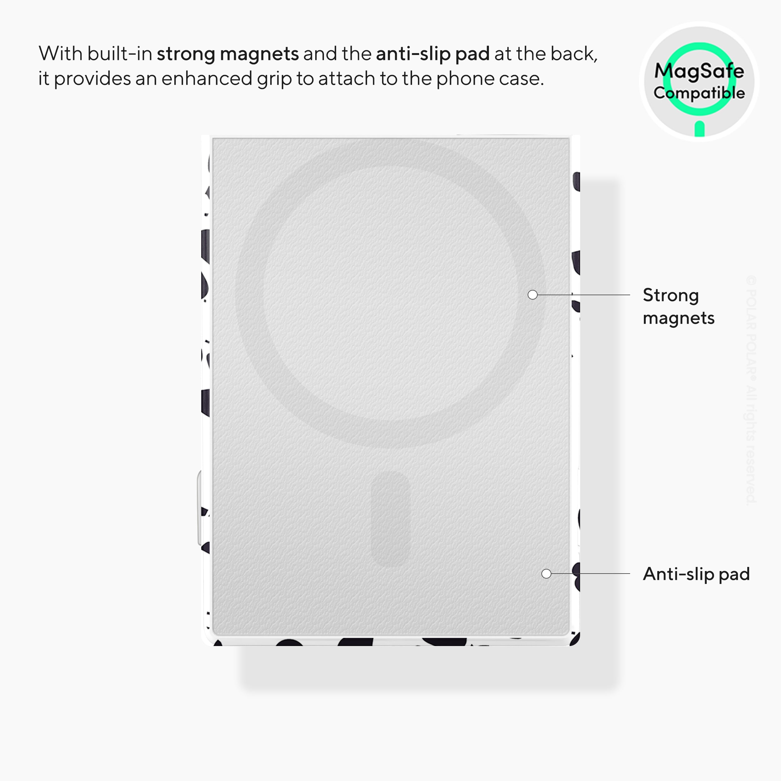白色石板街水磨石 MagSafe 卡套