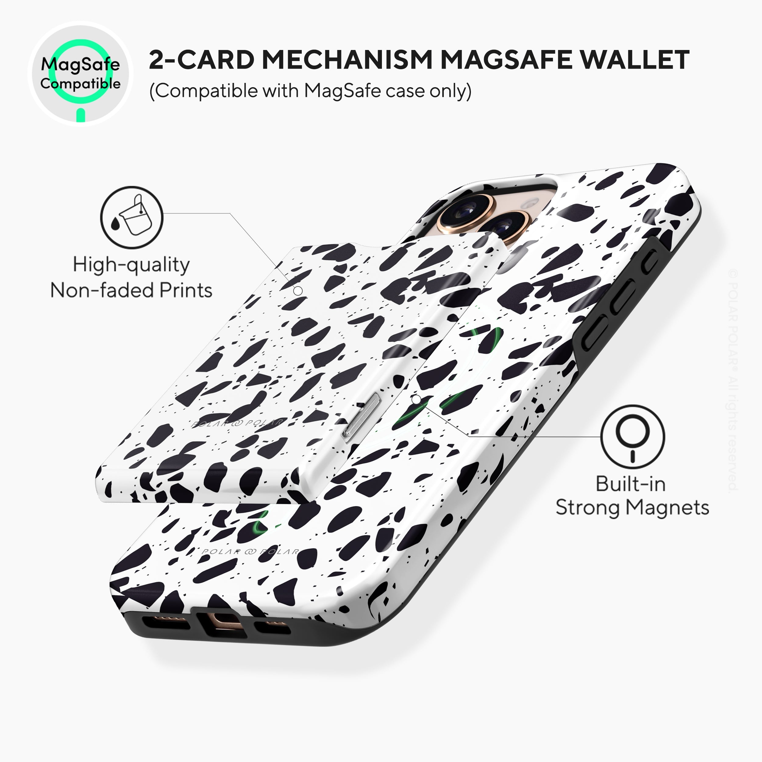 白色石板街水磨石 MagSafe 卡套