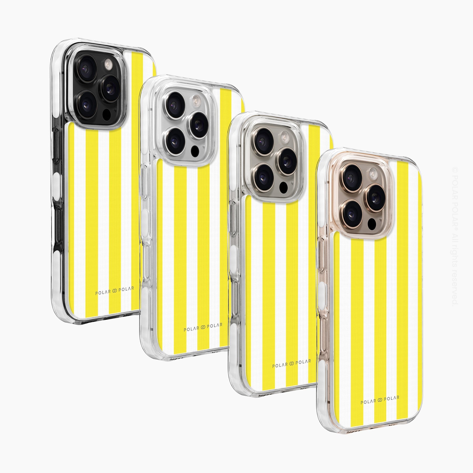 黃色直紋 - iPhone 16 Pro 透明邊防摔 MagSafe 手機殼