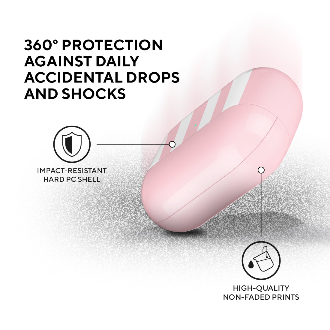 淺粉紅色直紋 AirPods Pro 保護殼