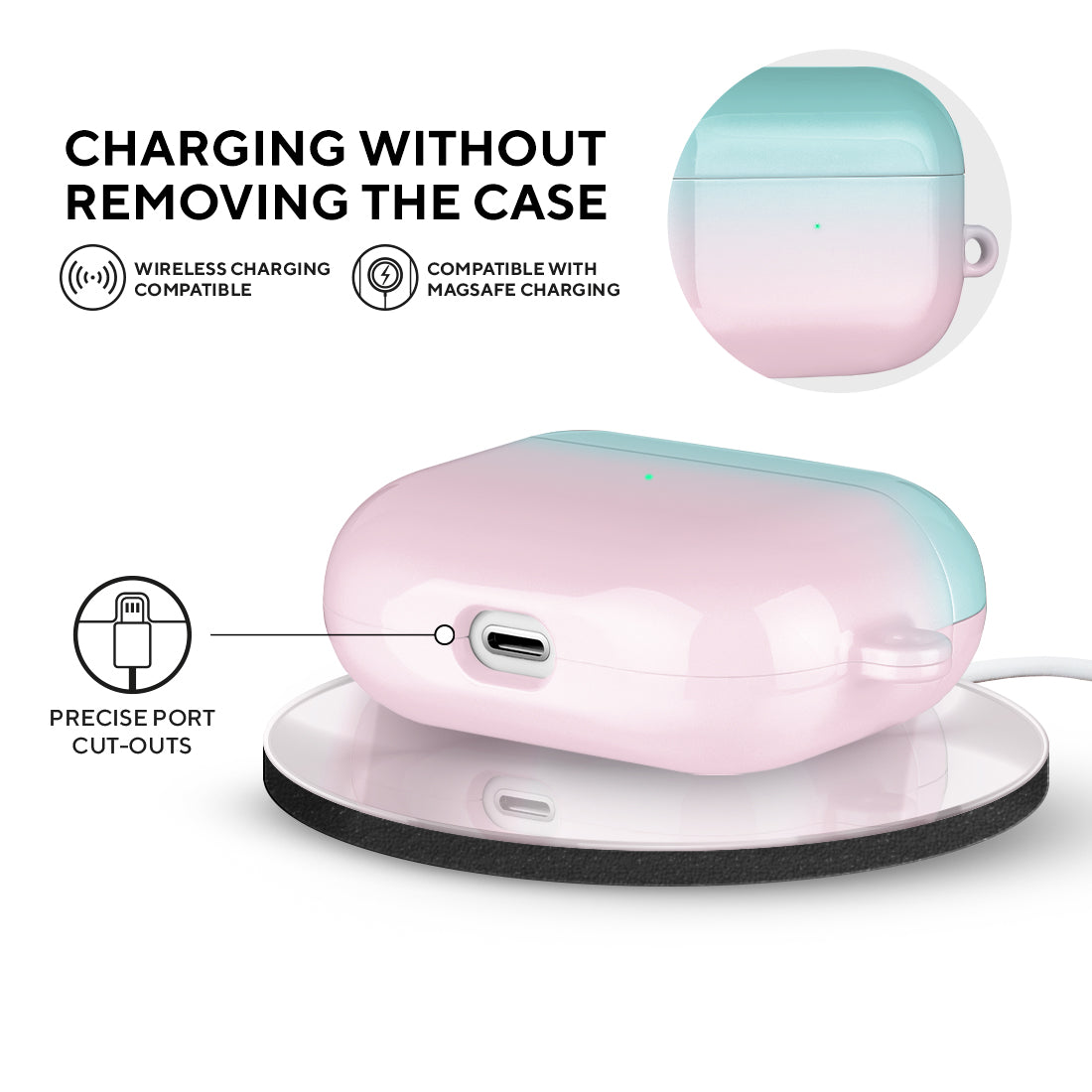 藍粉紅粉彩 | 客製化 AirPods 3 保護殼