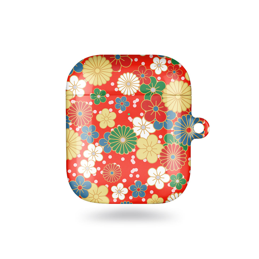 日系橙紅花紋 AirPods 耳機保護套