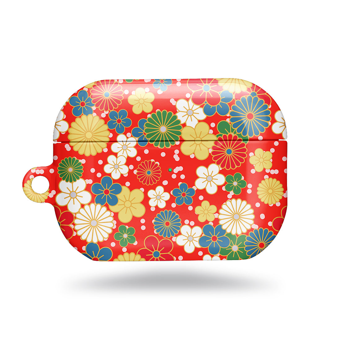 日系橙紅花紋 | 客製化 AirPods Pro 2 耳機保護套