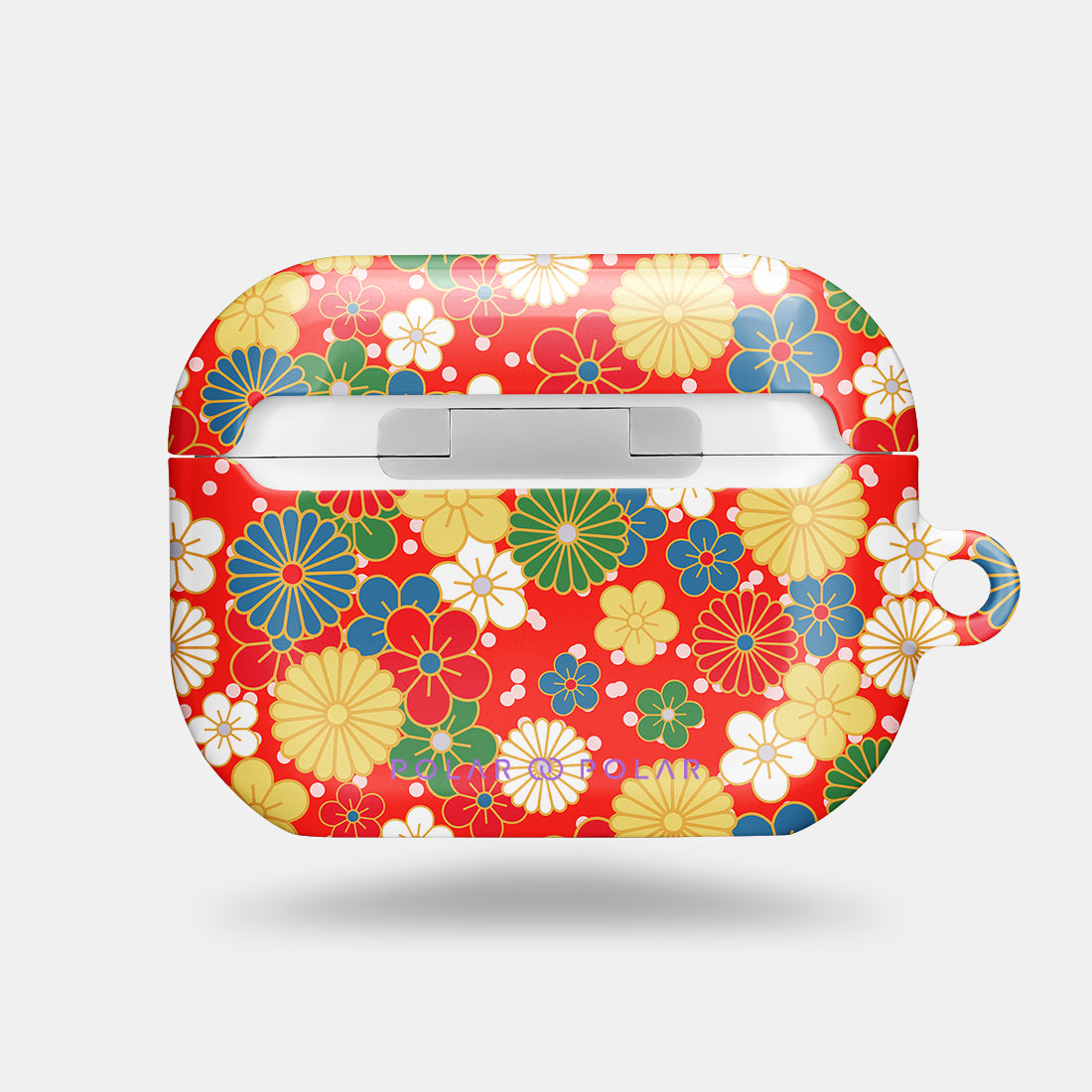 日系橙紅花紋 | 客製化 AirPods Pro 2 耳機保護套