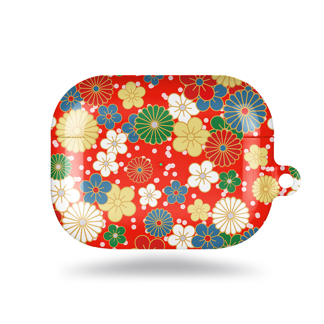 日系橙紅花紋 客製化 AirPods Pro 保護殼