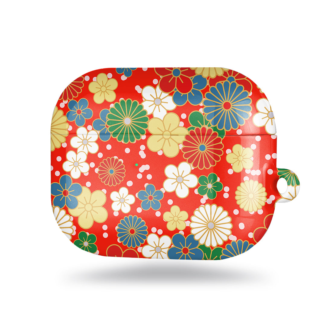 日系橙紅花紋 客製化 AirPods Pro 保護殼