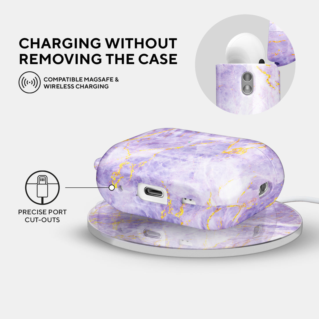 紫色沙金紋 | AirPods Pro 2 耳機保護套