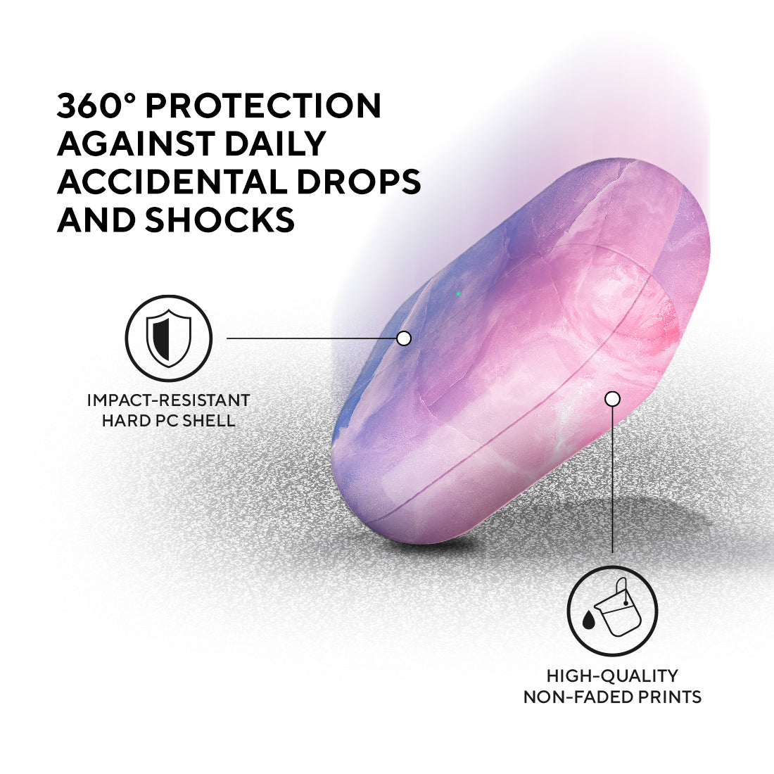 粉紅藍雲石紋 AirPods Pro 保護殼